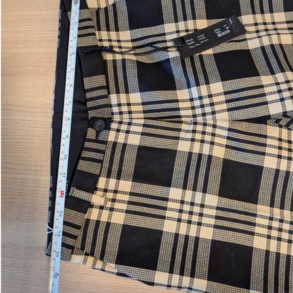 Brian Dales Pants Womens IT 44/M Black/Cream Check Plaid Wool Mid-rise Chino NWT - Picture 6 of 12